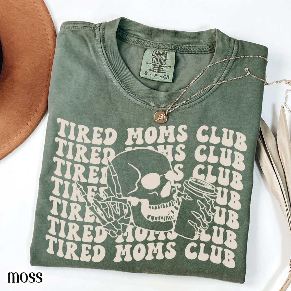 Tired Moms Club Shirt, Funny Coffee Mom Shirt, Mama Shirt, Mother’s Day Gift for Mom, Skeleton Coffee Mom Tee
