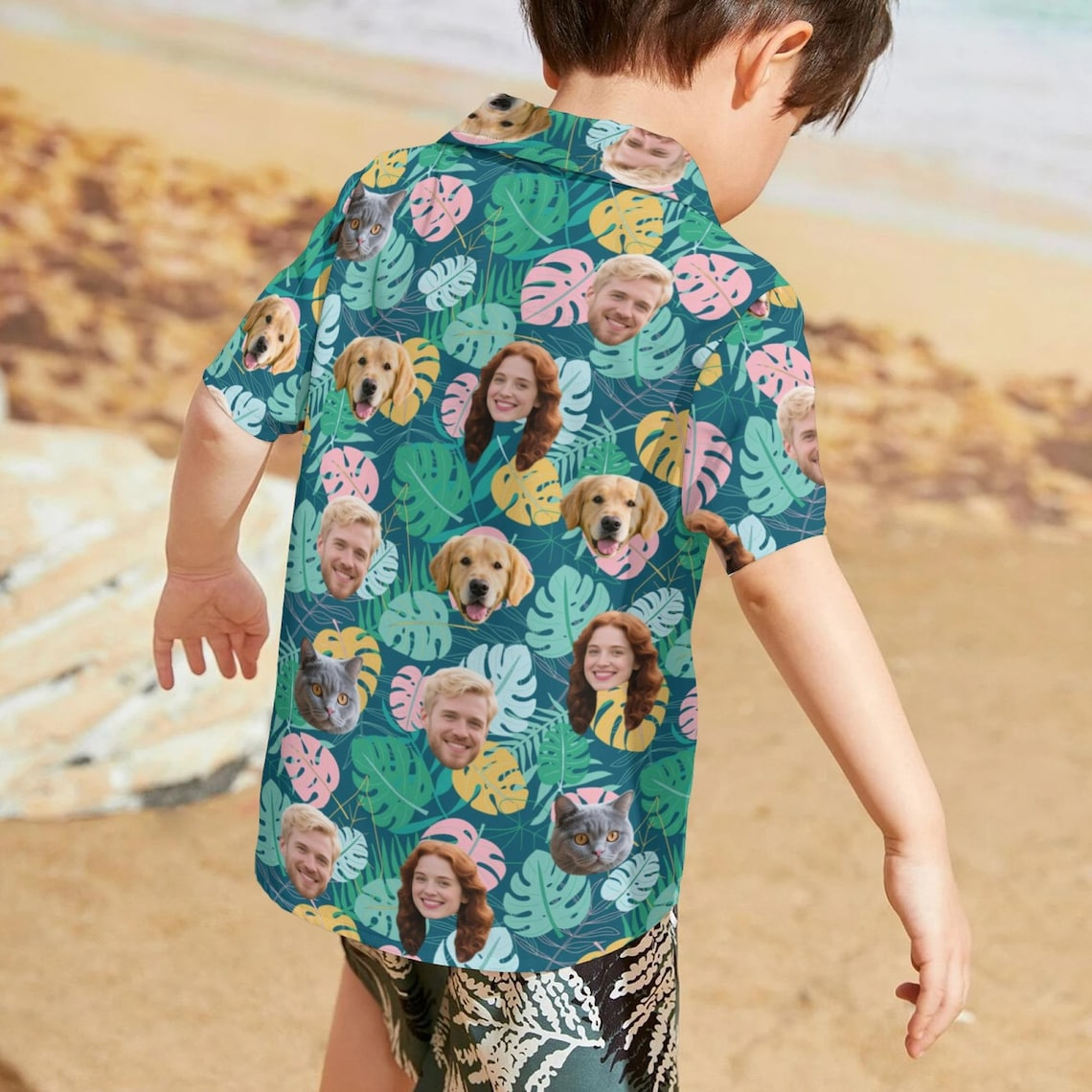 Custom Face Hawaiian Shirt – Personalized Photo/Logo Aloha Button-Up - Personalized Hawaiian Shirt