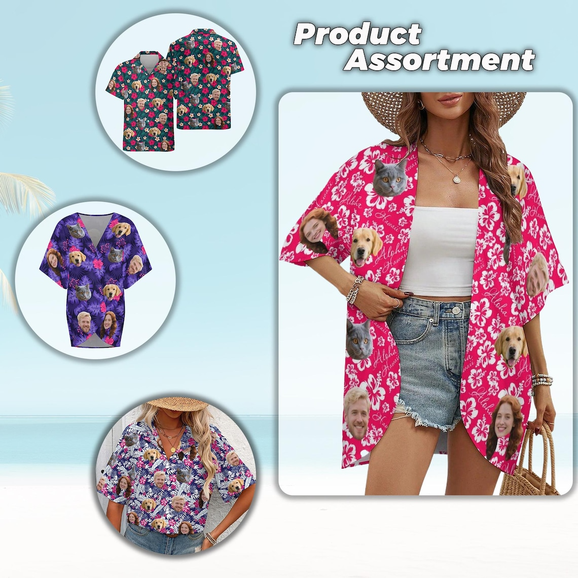 Custom Face Hawaiian Shirt – Personalized Photo/Logo Aloha Button-Up - Personalized Hawaiian Shirt