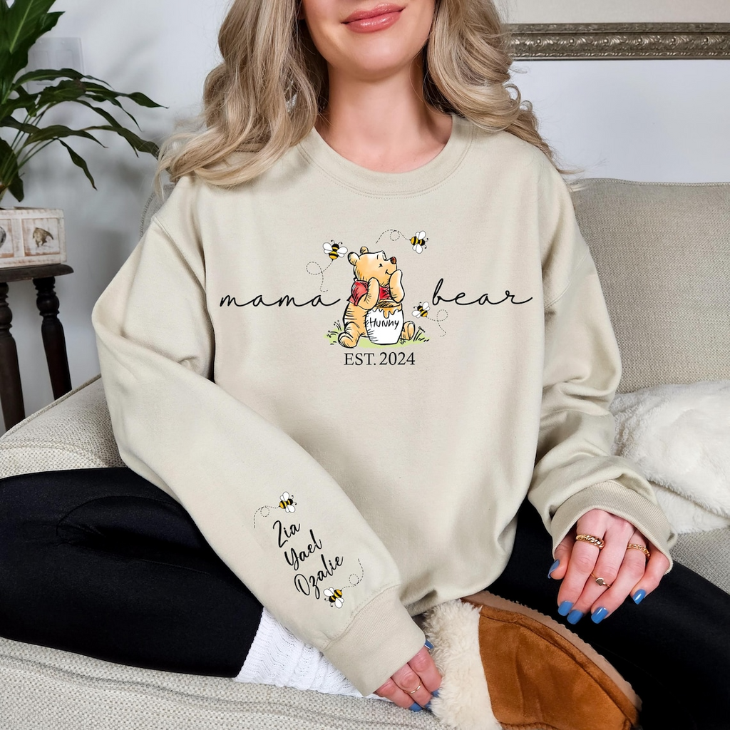 Custom Mama Bear Shirt Personalized Mom Gift with Kids Names