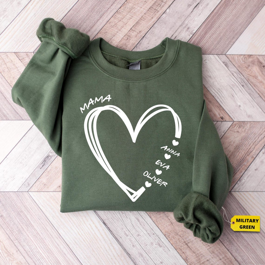 Custom Mama Shirt with Kids Names, Personalized Mom Shirt, Custom Grandma Shirt, Mother’s Day Gift