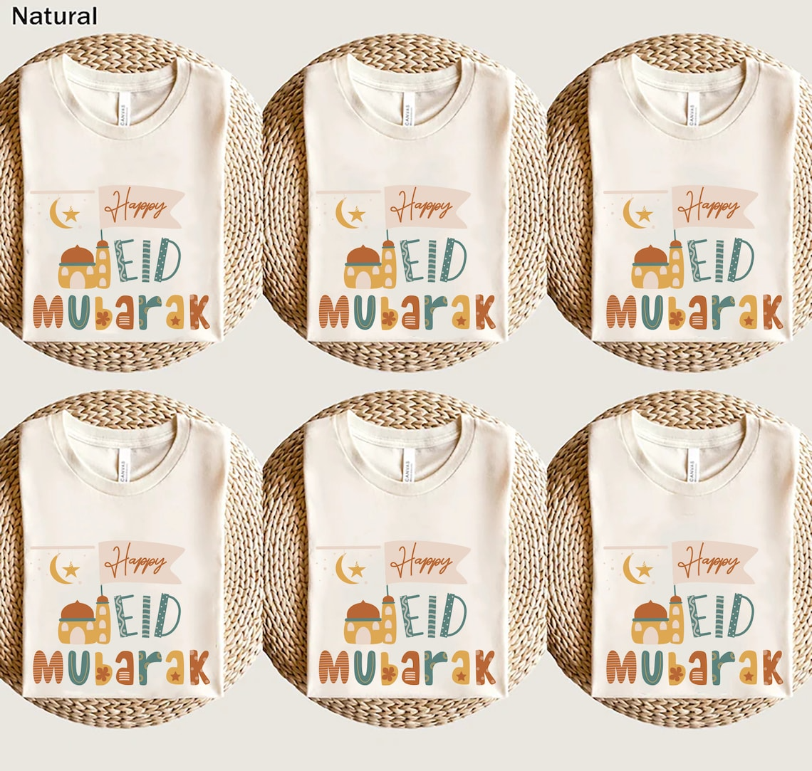 Custom Name Eid Mubarak Shirt, Muslim Family Matching Shirt, Eid Al Fitr Shirt for Men Women Kids, Islamic Holiday Gift