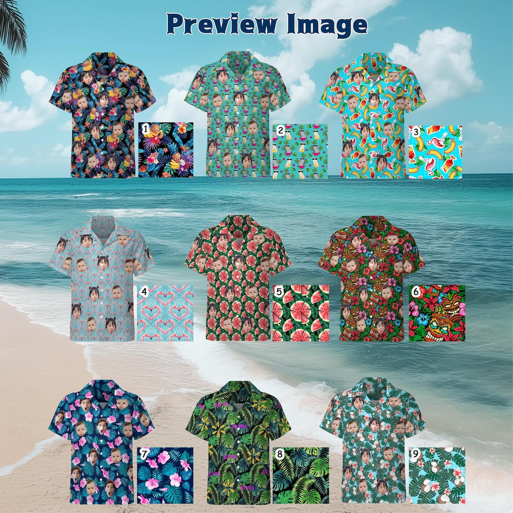 Custom Face Hawaiian Shirt – Personalized Photo Shirt, Custom Hawaiian Shirt