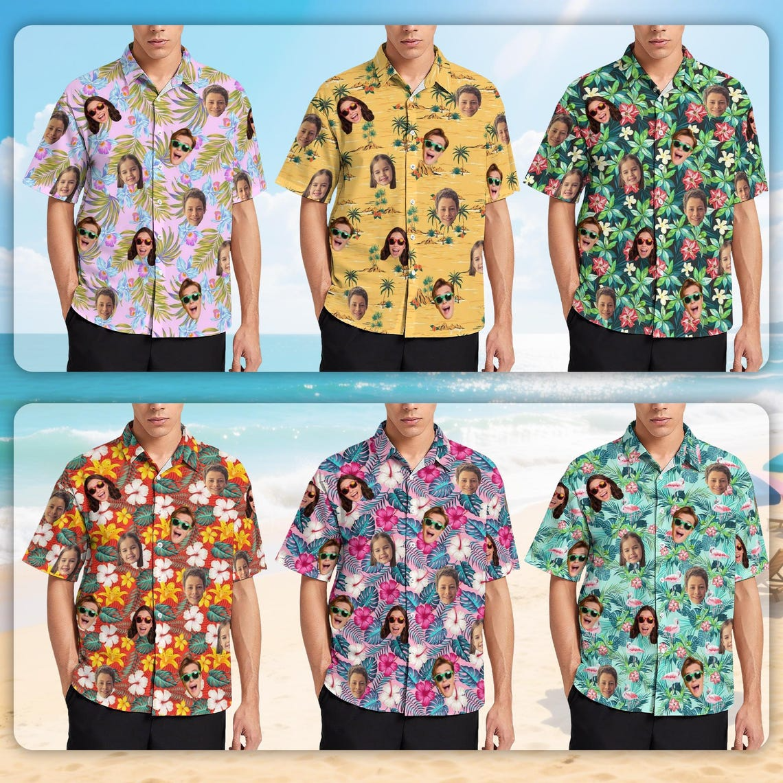 Custom Hawaiian Shirt with Photo – Personalized Face or Pet Print, Add Logo, Personalized Hawaiian
