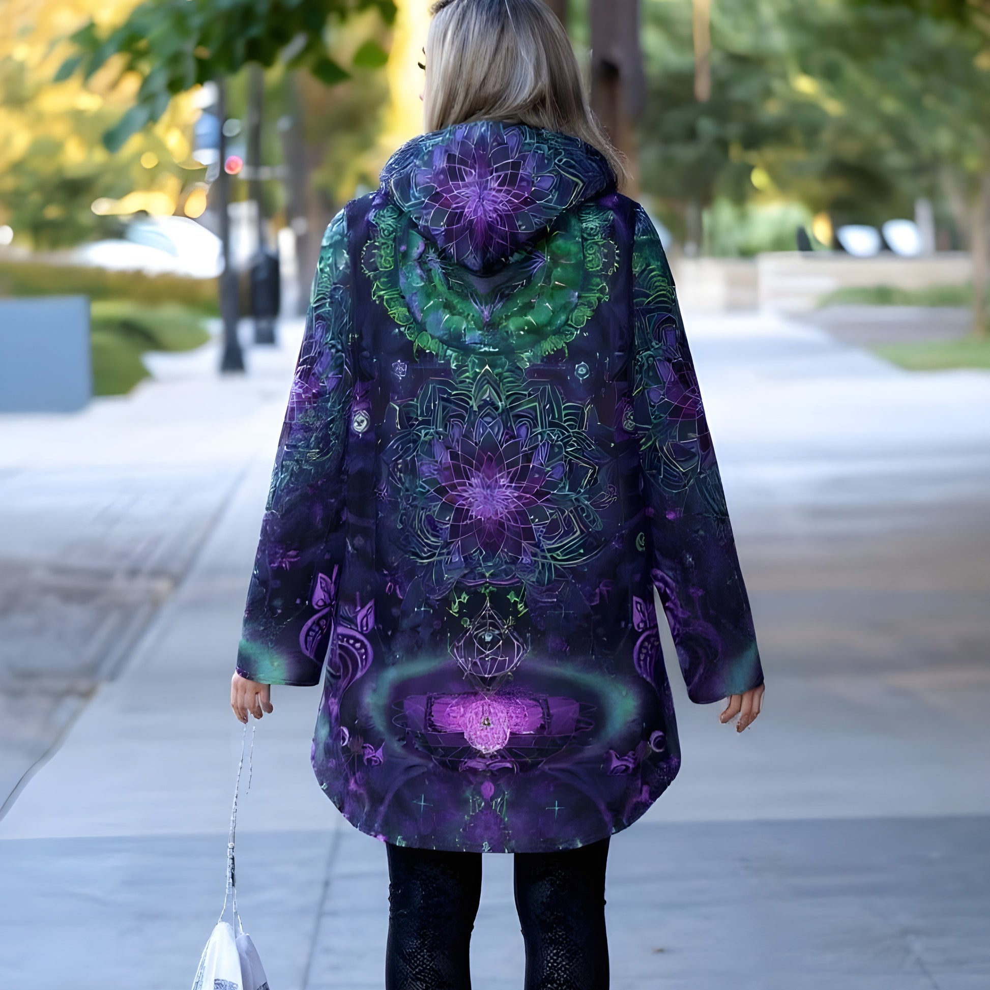Mystic Aesthetic Cloak, Mystic Mandala Cloak, Cosmic Tarot Cloak, Sacred Geometry Cloak, Trippy Psychedelic Cloak, Spiritual Festival Wear