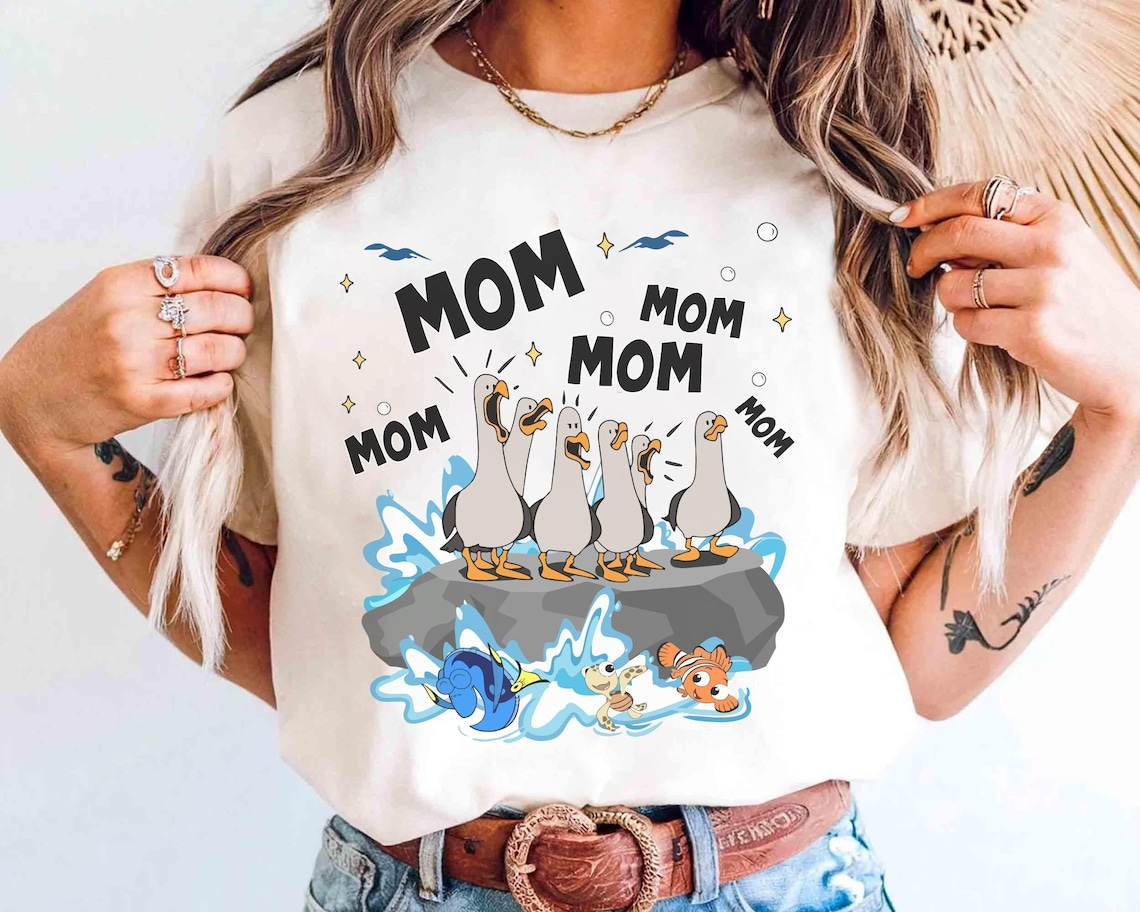 Seagulls Mine Mom Shirt, Beach Cartoon Mom Tee, Mother’s Day Gift
