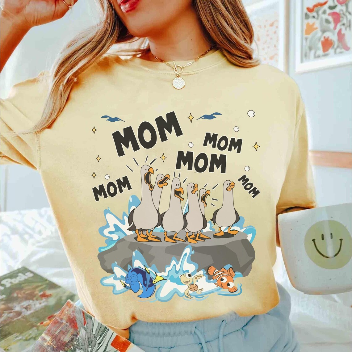Seagulls Mine Mom Shirt, Beach Cartoon Mom Tee, Mother’s Day Gift