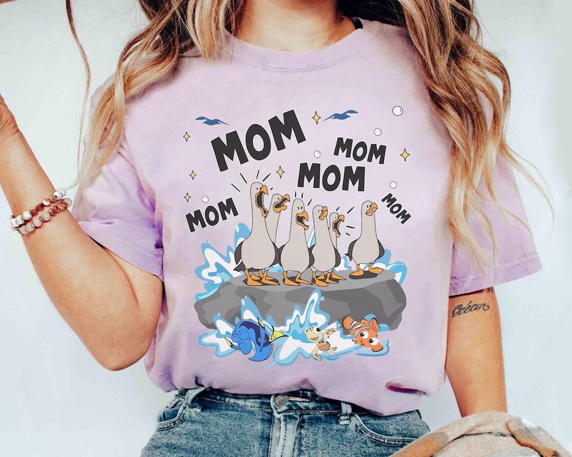 Seagulls Mine Mom Shirt, Beach Cartoon Mom Tee, Mother’s Day Gift
