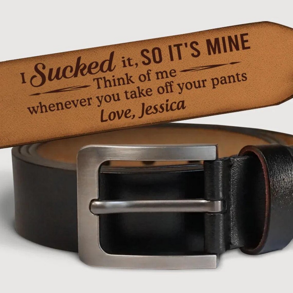 Personalized Engraved Leather Belt for Men – Funny Romantic Gift for Him, Anniversary, Groomsmen & Father’s Day