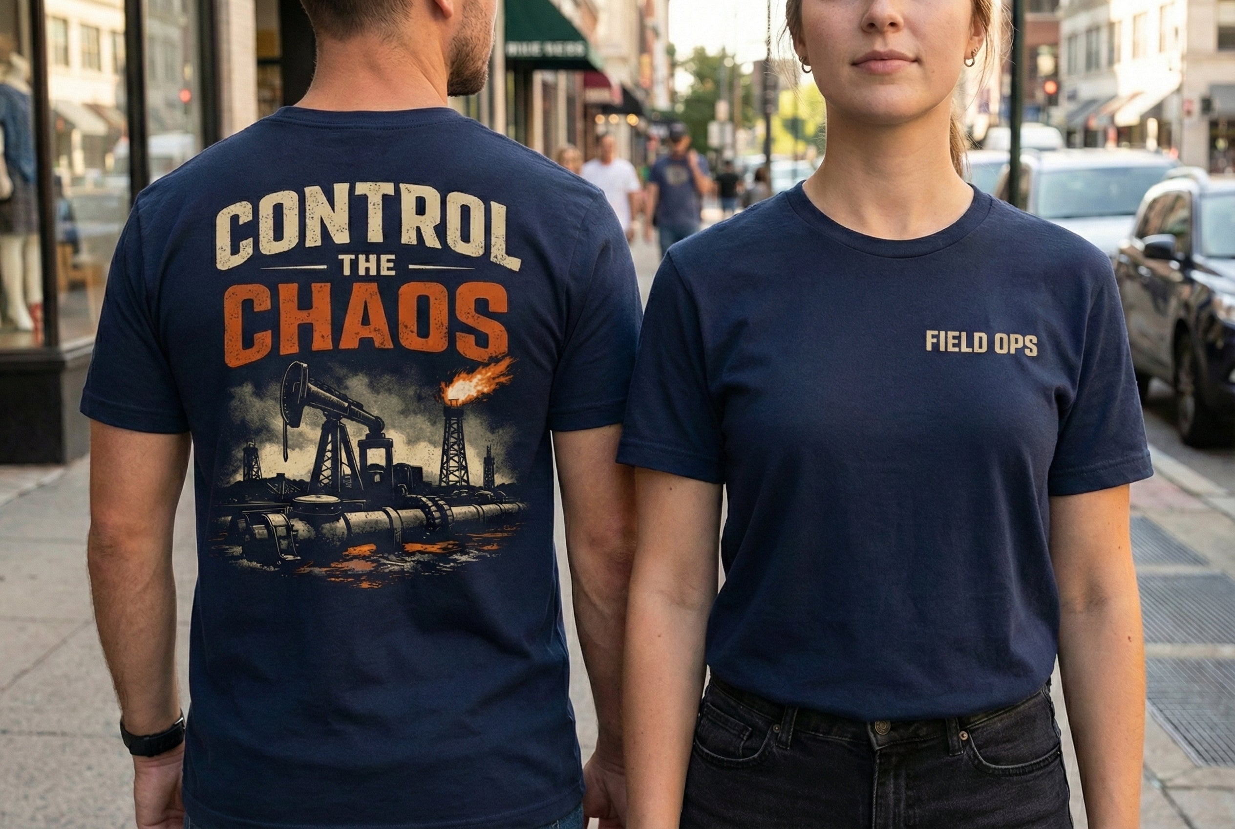 CTT Oil Exploration & Cattle “Control The Chaos” T-Shirt – Landman Inspired Oilfield Graphic Tee