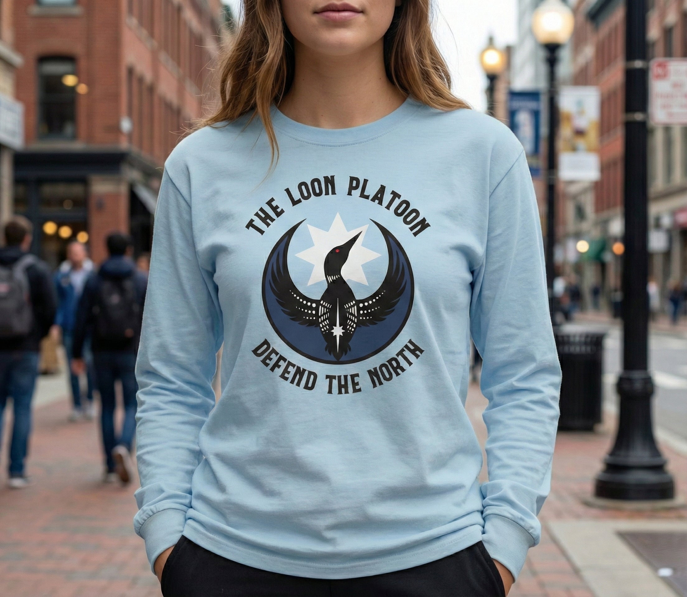 The Loon Platoon Defend the North Long Sleeve Shirt – Minnesota Rebel Tee