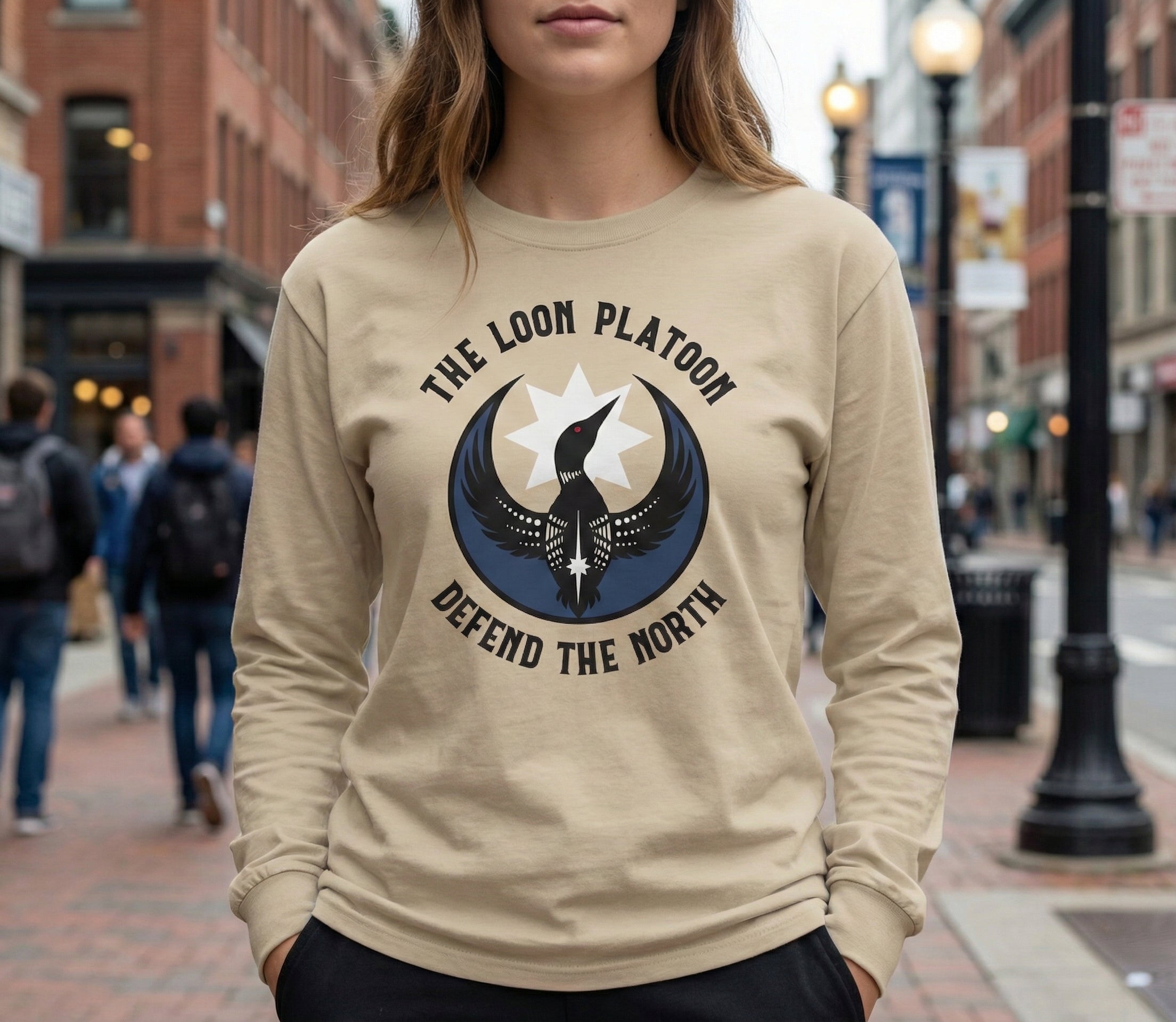 The Loon Platoon Defend the North Long Sleeve Shirt – Minnesota Rebel Tee