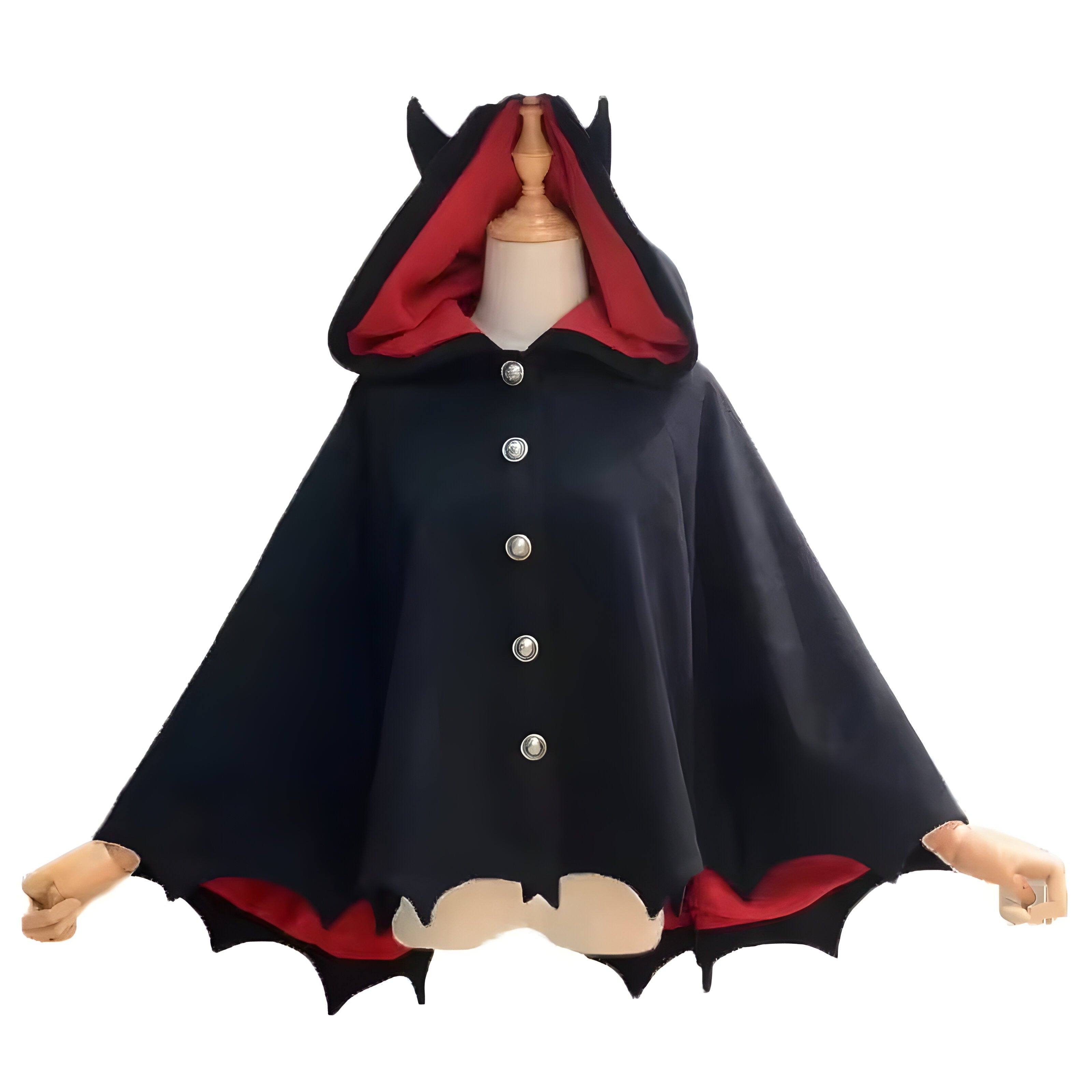 Halloween Costumes For Kids, Kids Bat Wing Hoodie Cloak, Gothic Halloween Poncho Coat for Girls & Boys, Fleece Devil Costume Cape, Winter Punk Lolita Outfit