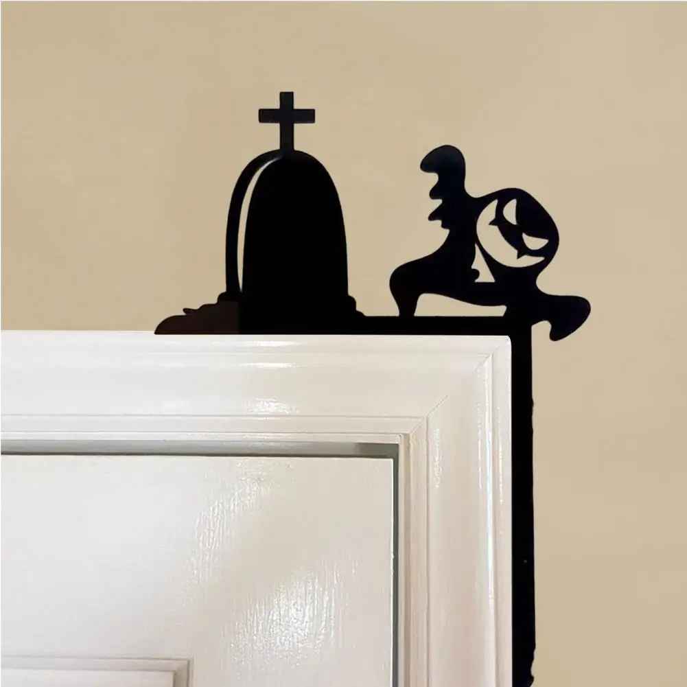 Halloween Home Decor, Halloween Door Corner Sign, Double-Sided Metal Door Frame Sign, Spooky Halloween Decor, Door Angle Sign for Halloween Room Decoration