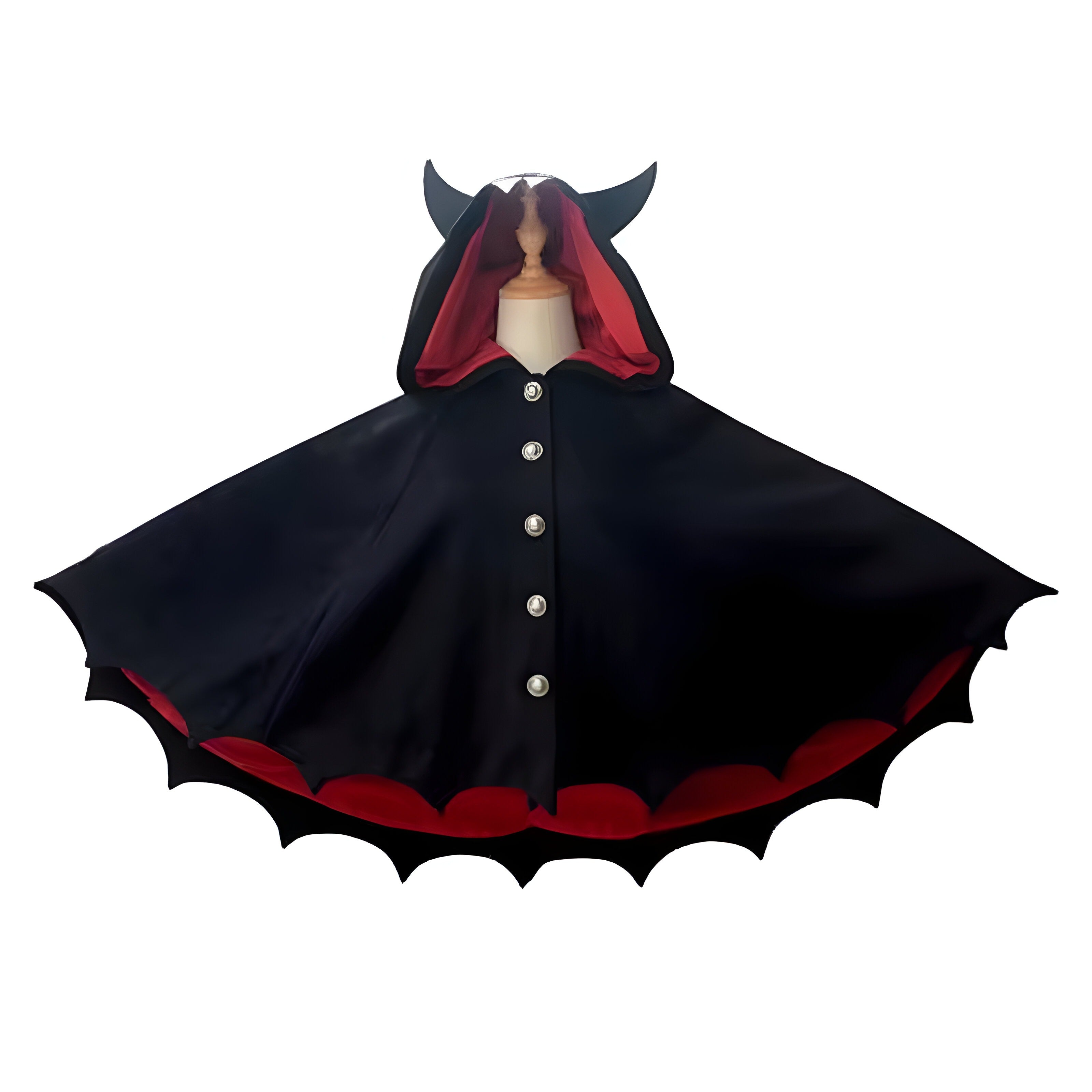 Halloween Costumes For Kids, Kids Bat Wing Hoodie Cloak, Gothic Halloween Poncho Coat for Girls & Boys, Fleece Devil Costume Cape, Winter Punk Lolita Outfit