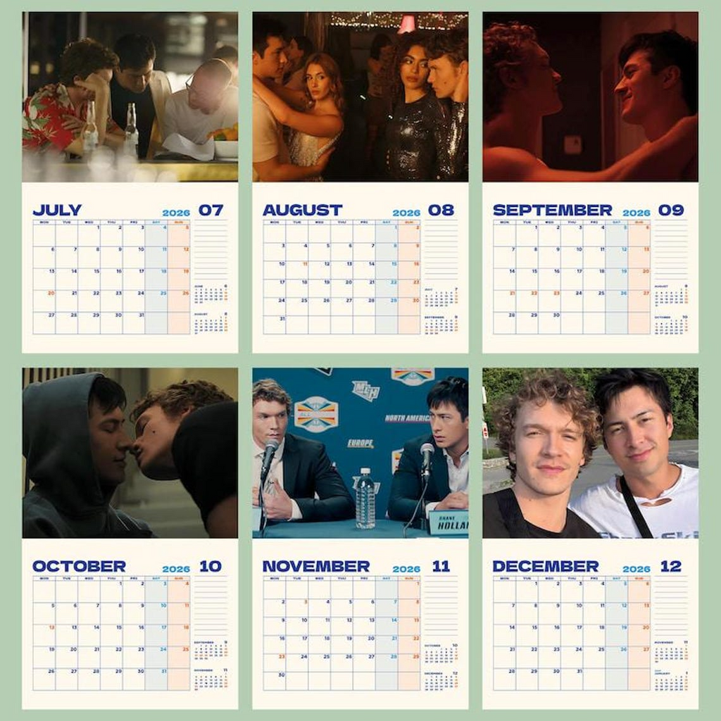 Heated Rivalry 2026 Calendar, LGBTQ Romance Art Wall Calendar, Male Aesthetic Fan Gift