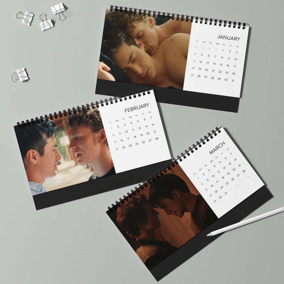 Heated Rivalry 2026 Desktop Calendar – Monthly Desk Calendar with 2026 Grid, LGBTQ Lovers Art Calendar