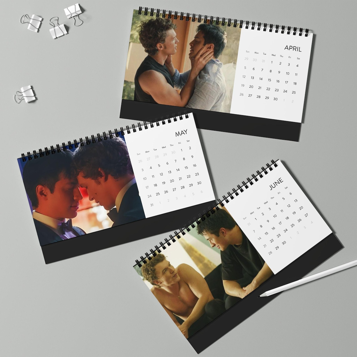 Heated Rivalry 2026 Desktop Calendar – Monthly Desk Calendar with 2026 Grid, LGBTQ Lovers Art Calendar