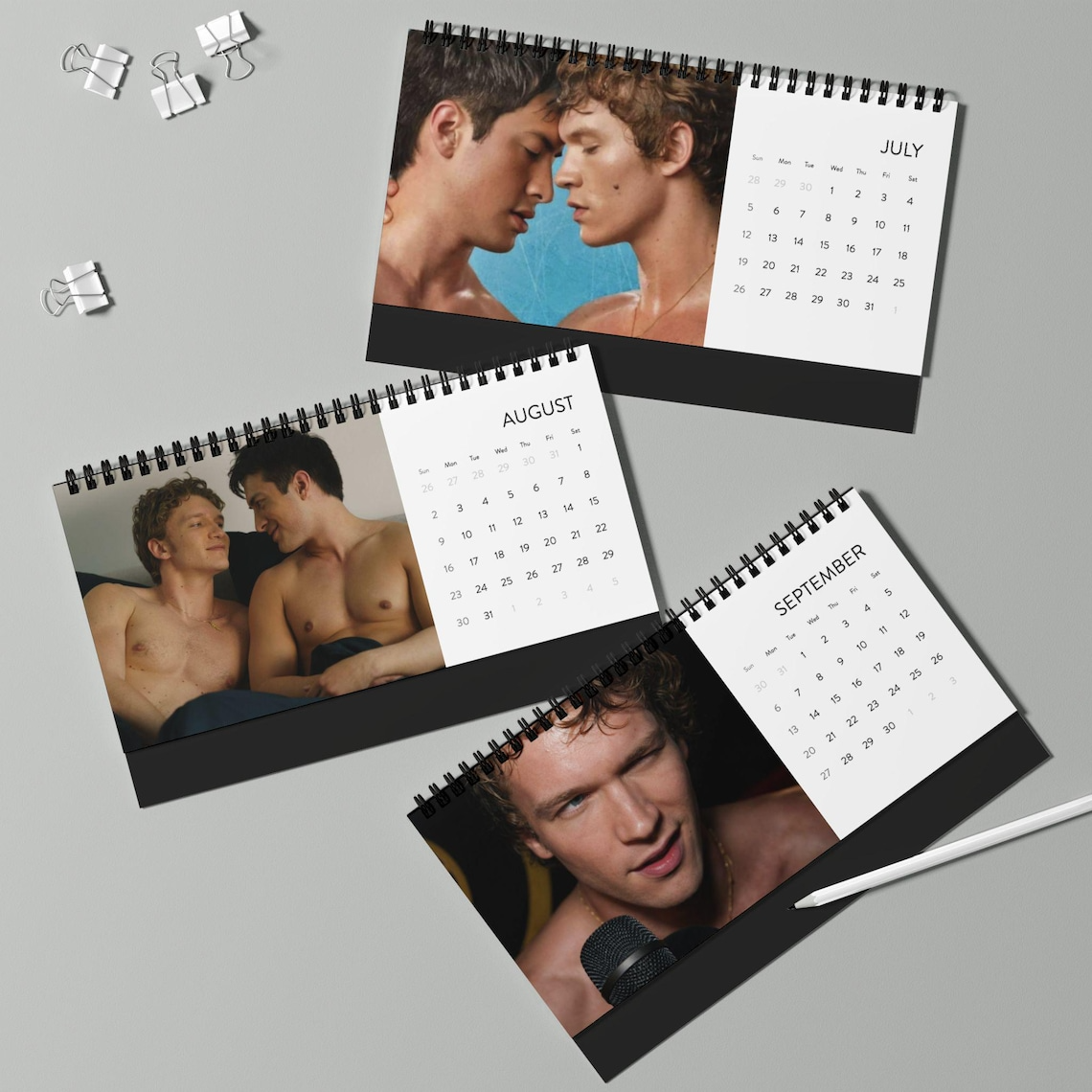 Heated Rivalry 2026 Desktop Calendar – Monthly Desk Calendar with 2026 Grid, LGBTQ Lovers Art Calendar