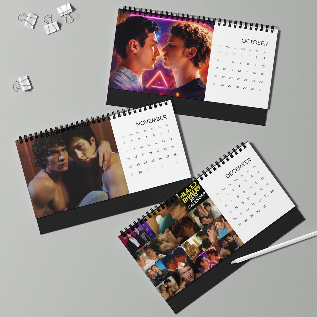 Heated Rivalry 2026 Desktop Calendar – Monthly Desk Calendar with 2026 Grid, LGBTQ Lovers Art Calendar