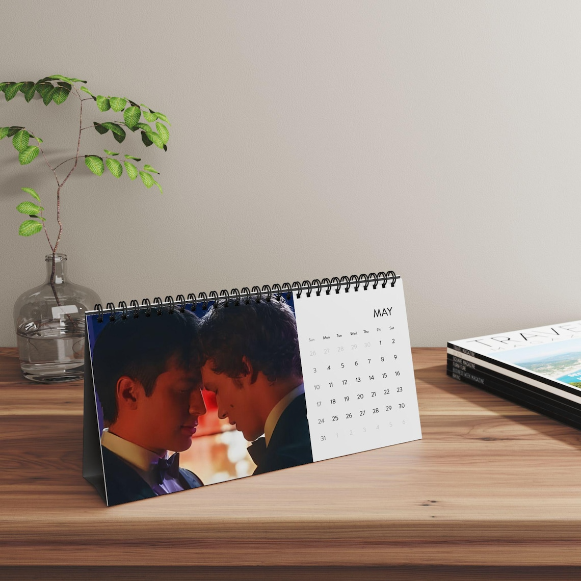 Heated Rivalry 2026 Desktop Calendar – Monthly Desk Calendar with 2026 Grid, LGBTQ Lovers Art Calendar