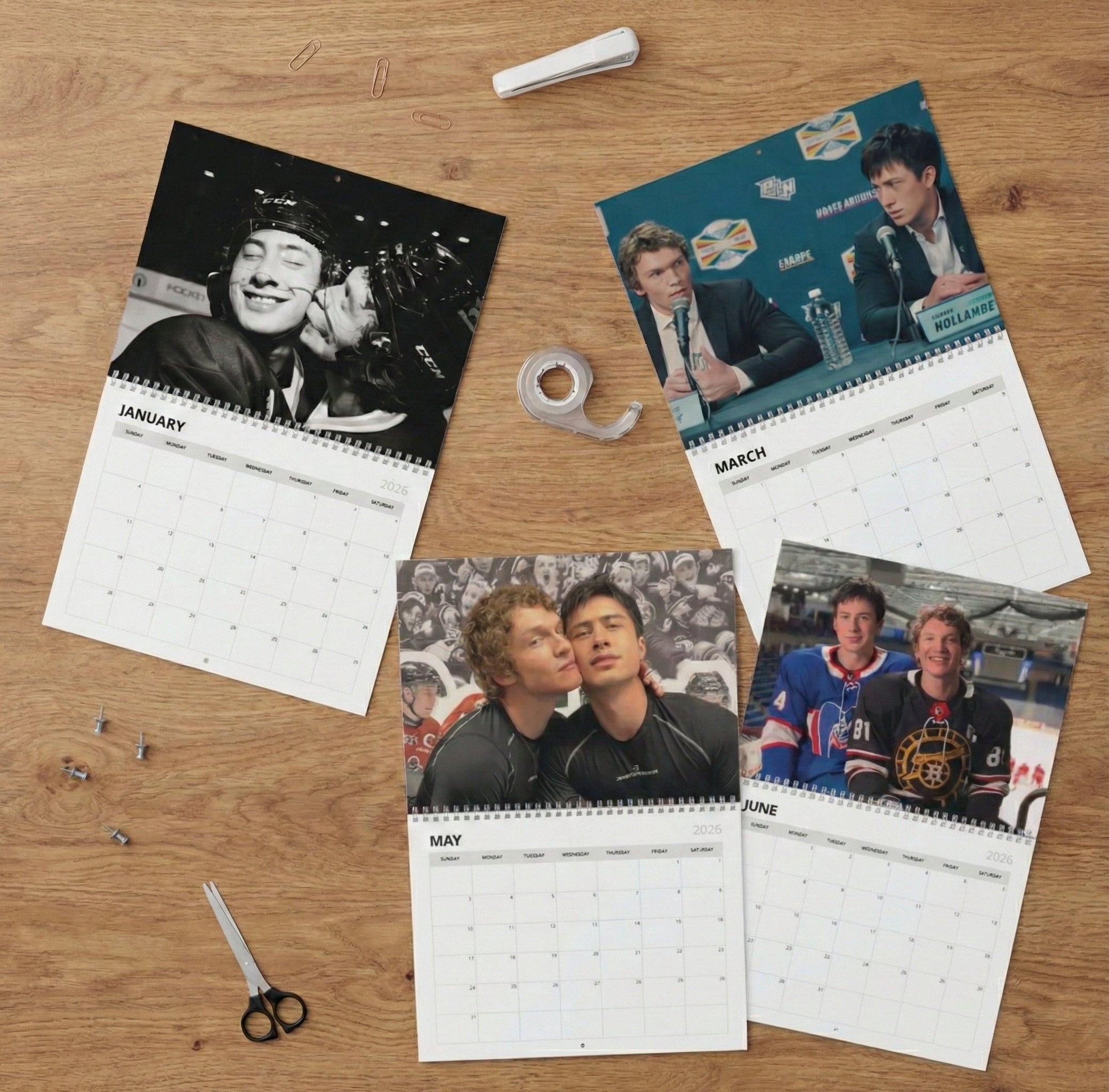 Heated Rivalry Calendar 2026, Hockey Romance LGBTQ Calendar, Hollander Rozanov Fan Gift