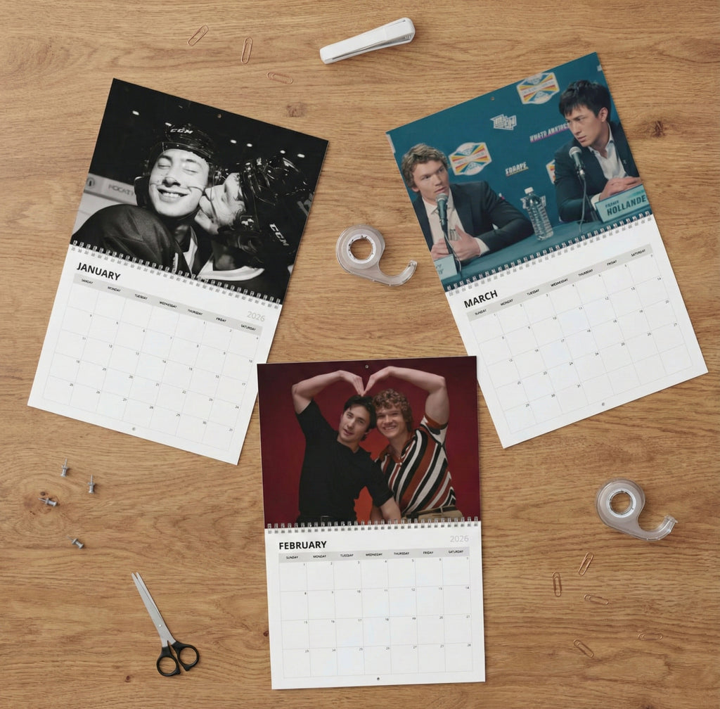 Heated Rivalry Calendar 2026, Hockey Romance LGBTQ Calendar, Hollander Rozanov Fan Gift