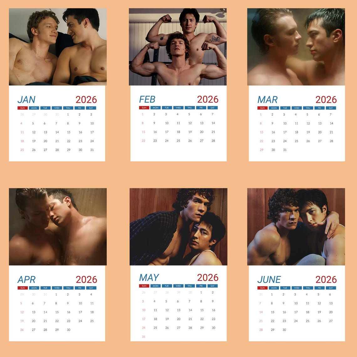 Heated Rivalry 2026  Calendar – New Year Gift Wall Calendar for Fans - Desk/Wall Calendar