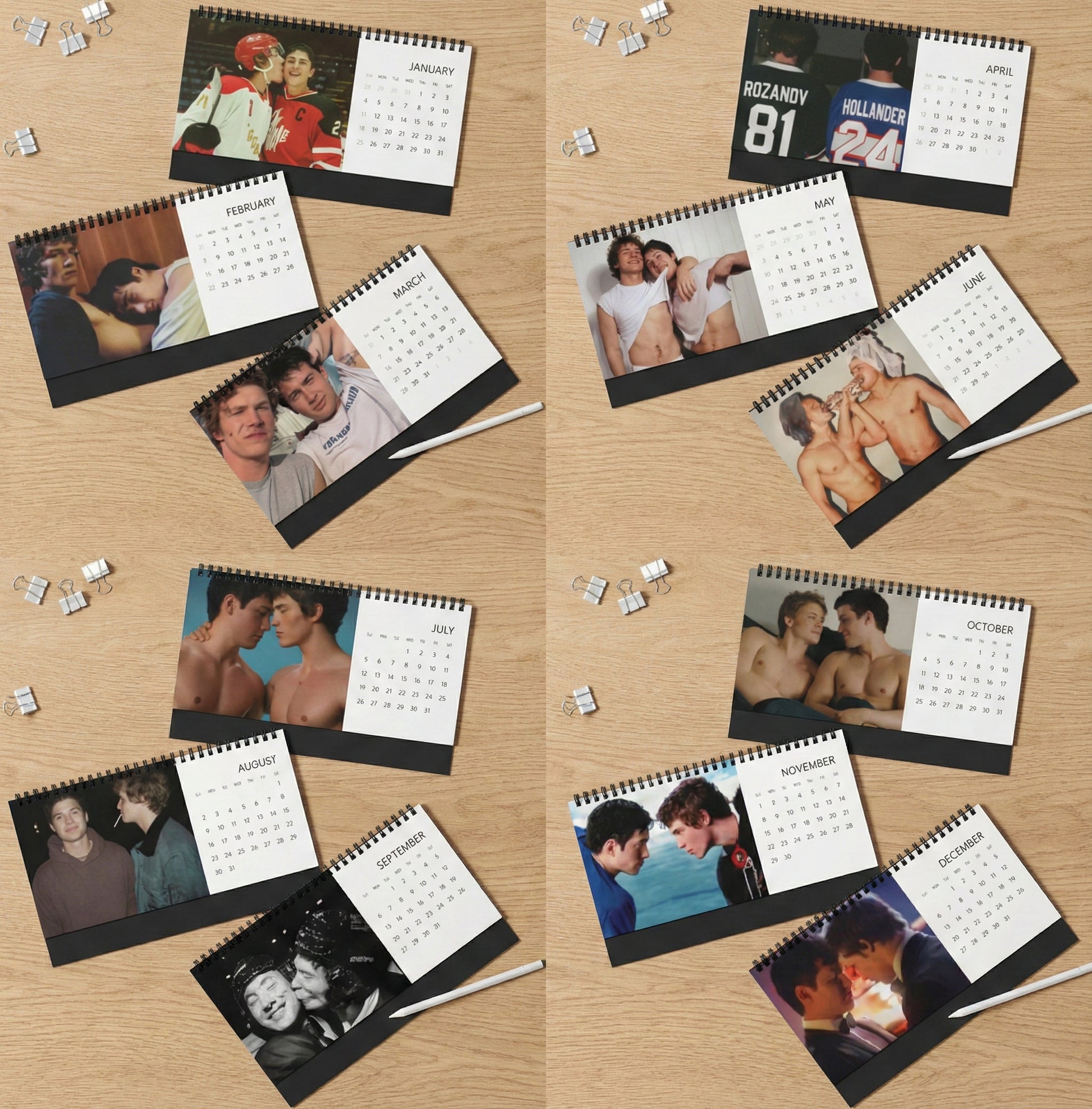 Heated Rivalry Hollanov Desk Calendar 2026, Hollander & Rozanov Fanfic LGBTQ, Fan Gift