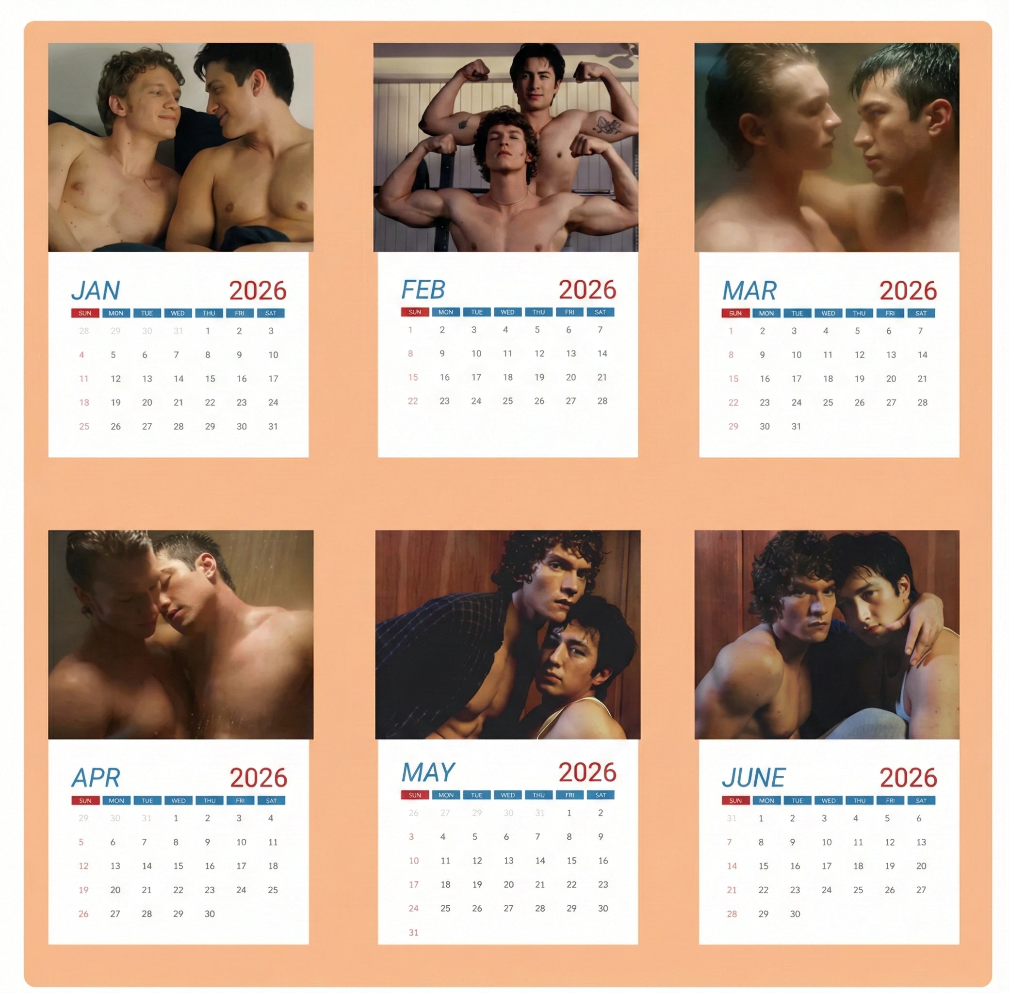 Heated Rivalry 2026 Desk Calendar – Hollander & Rozanov LGBTQ Fan Gift