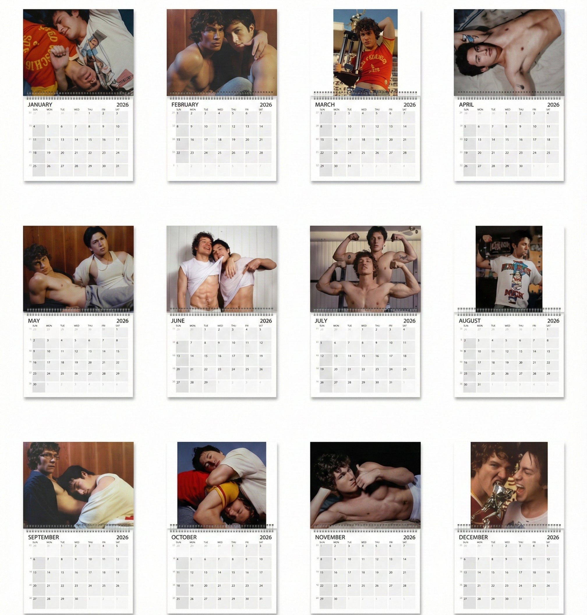 Heated Rivalry Hollanov Wall Calendar 2026 – Hollander & Rozanov Fanfic LGBTQ- Fan Gift