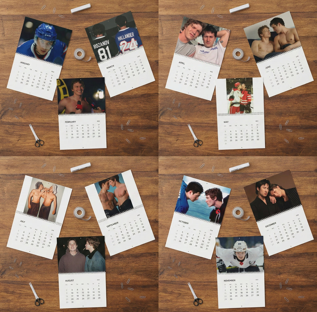 Heated Rivalry 2026 Wall Calendar – Hollander & Rozanov LGBTQ Fan Gift