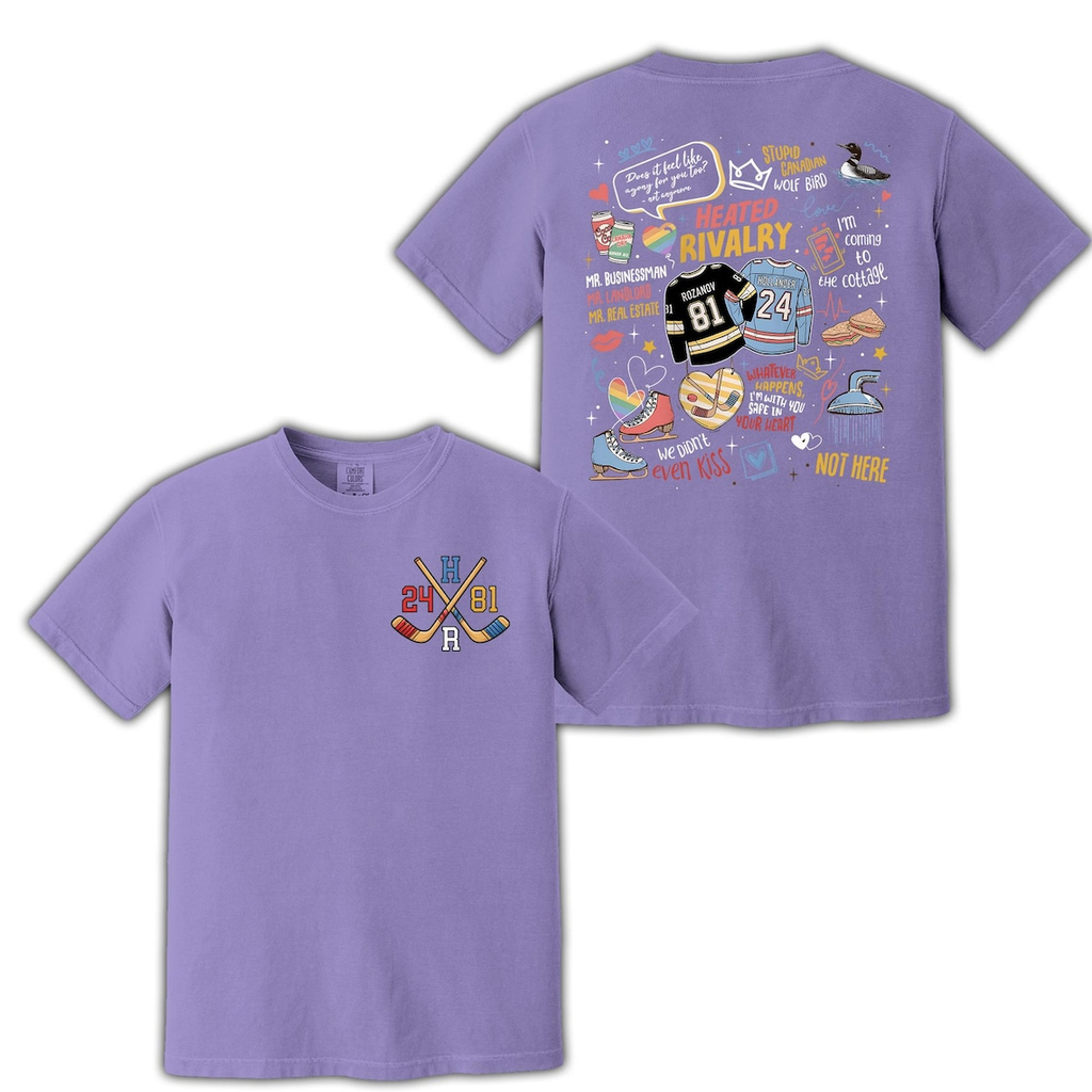 Heated Rivalry Romance Shirt Comfort Colors, Hollanov Couple Romance Book Shirt