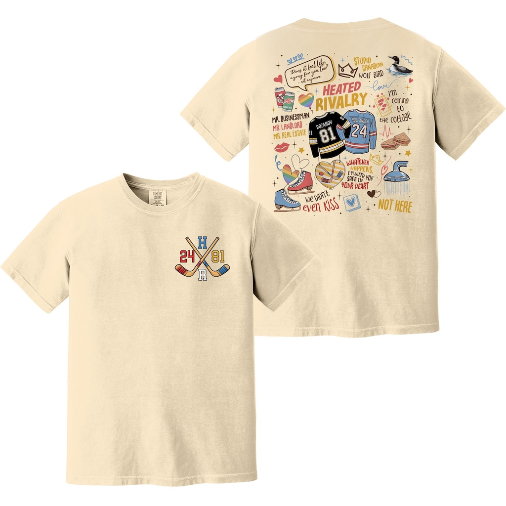 Heated Rivalry Romance Shirt Comfort Colors, Hollanov Couple Romance Book Shirt