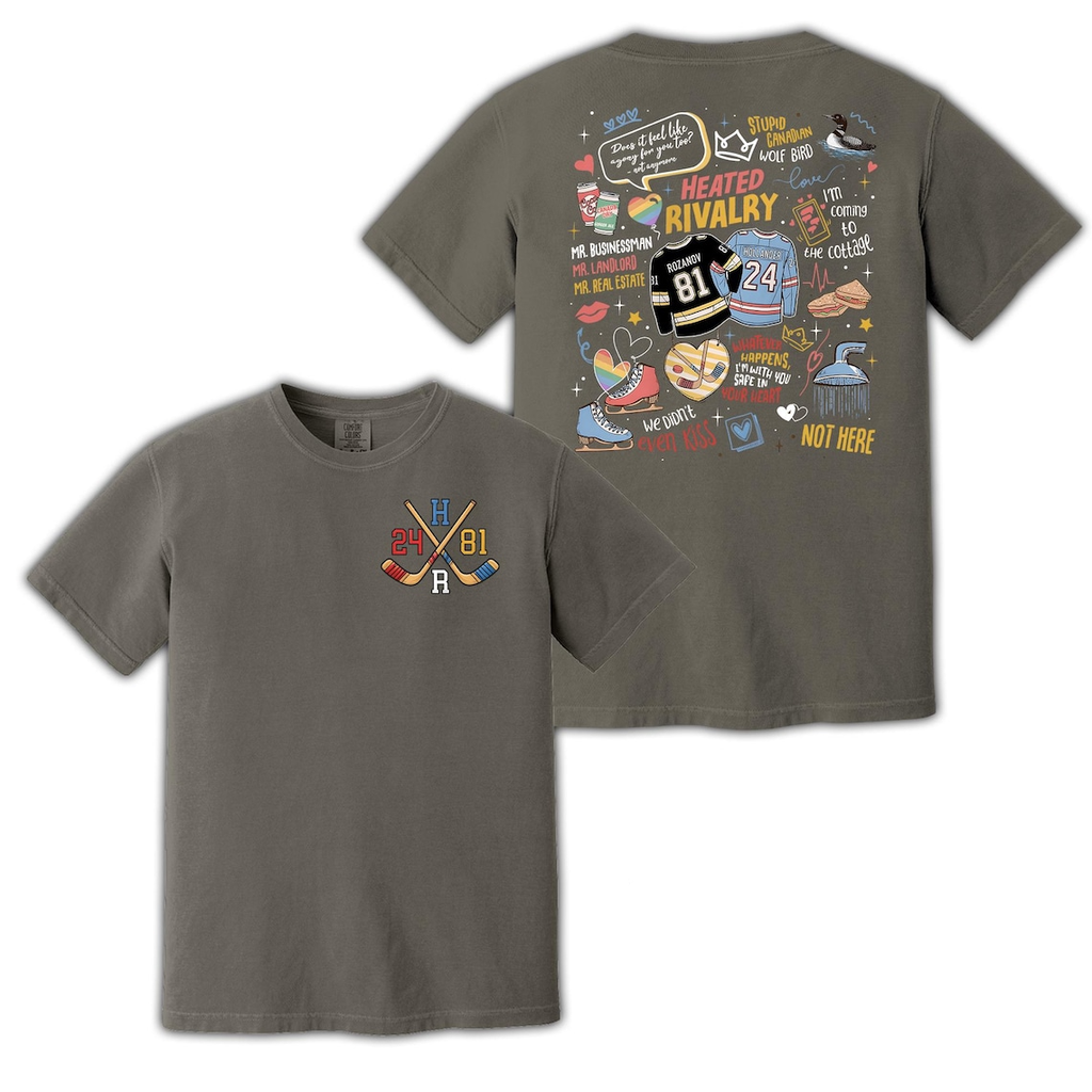 Heated Rivalry Romance Shirt Comfort Colors, Hollanov Couple Romance Book Shirt