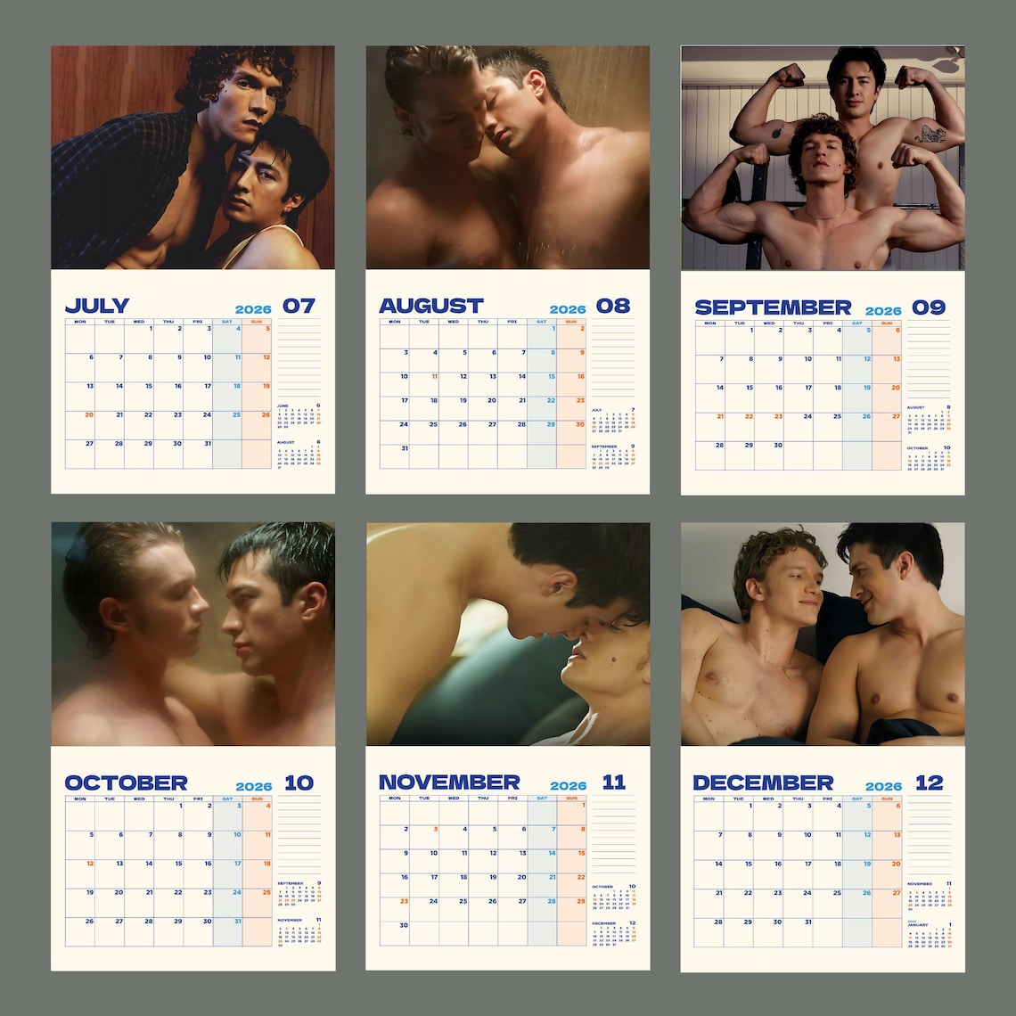 Heated Rivalry Calendar 2026 – Hollander & Rozanov LGBTQ Monthly Planner