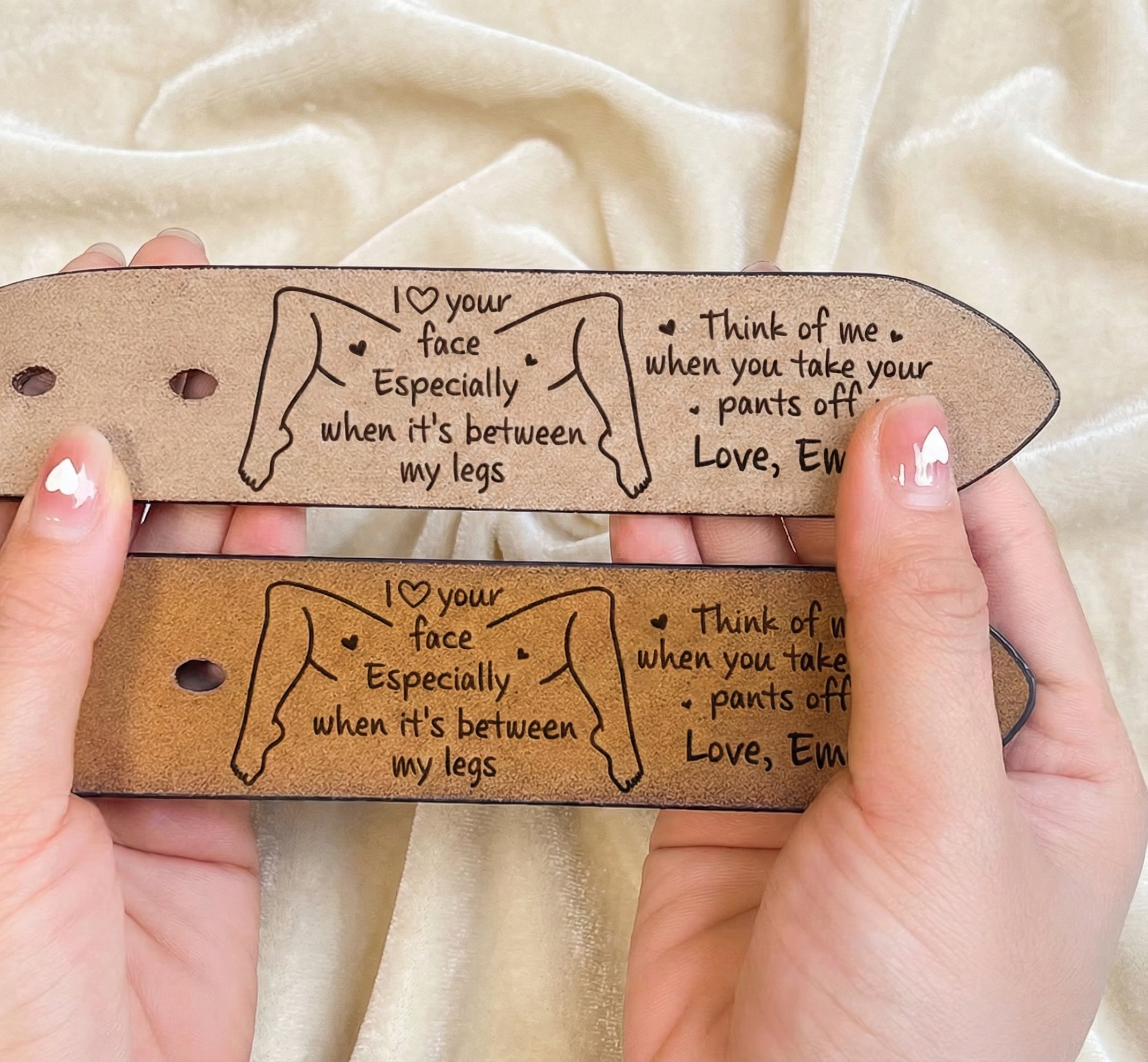 I Love Your Face Especially When It's Between My Legs Leather Belt, Custom Engraved Leather Belt, Anniversary Gift For Boyfriend Husband, Valentine Gift