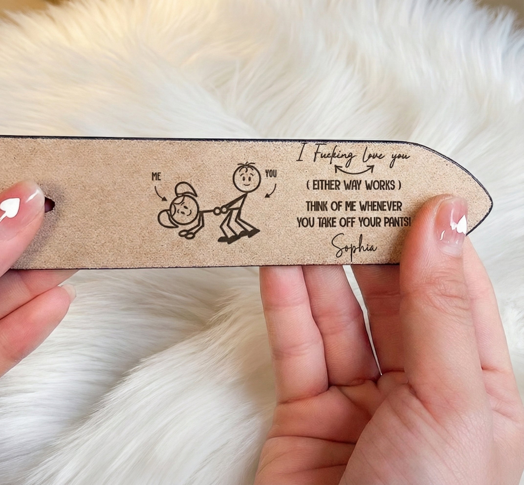 Personalized Engraved Leather Belt for Men – Funny Love Message, Handmade Anniversary & Valentine Gift for Boyfriend or Husband