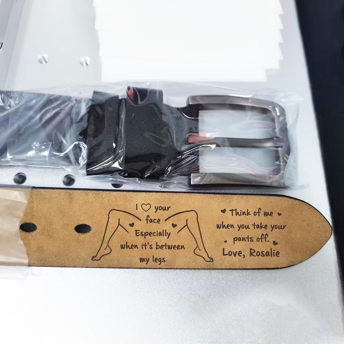 I Love Your Face Especially When It's Between My Legs Leather Belt, Custom Engraved Leather Belt, Anniversary Gift For Boyfriend Husband, Valentine Gift