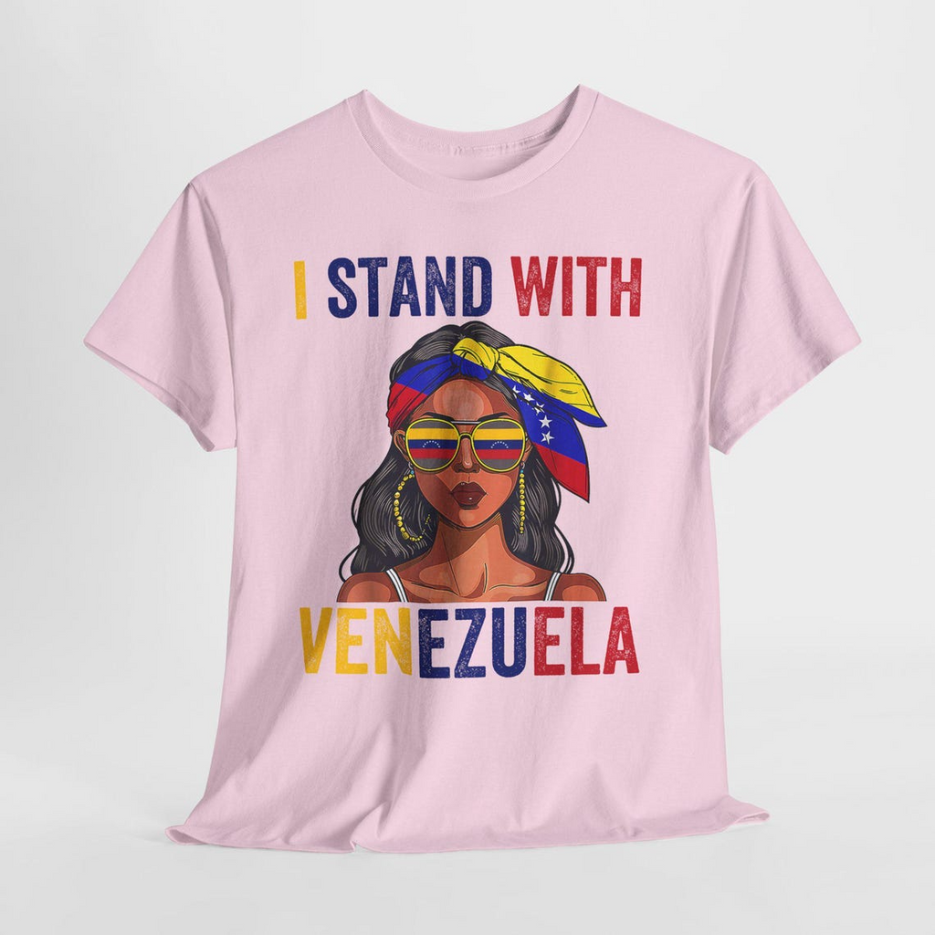 I Stand With Venezuela Shirt, Venezuela Support T-Shirt, Latina Woman Graphic Tee, Venezuelan Flag Shirt, Awareness Solidarity Unisex Tee