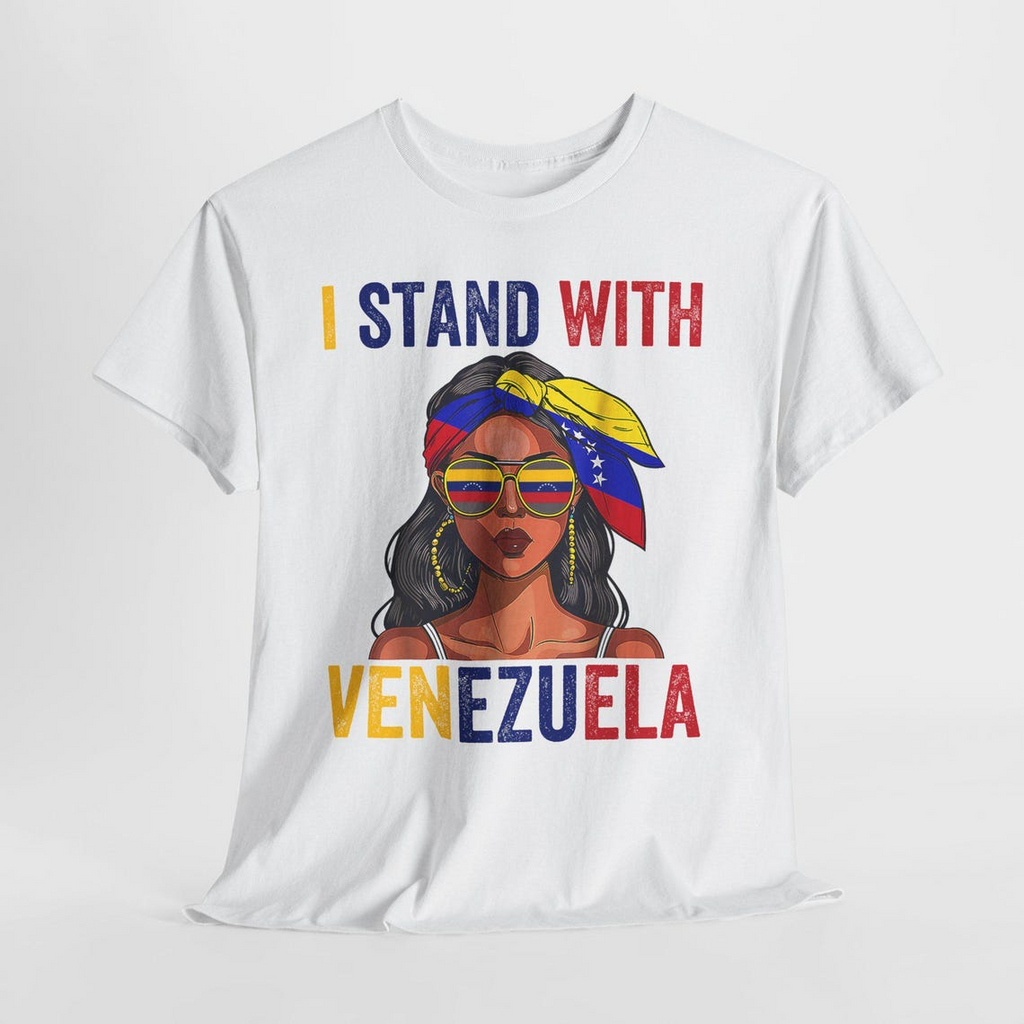 I Stand With Venezuela Shirt, Venezuela Support T-Shirt, Latina Woman Graphic Tee, Venezuelan Flag Shirt, Awareness Solidarity Unisex Tee
