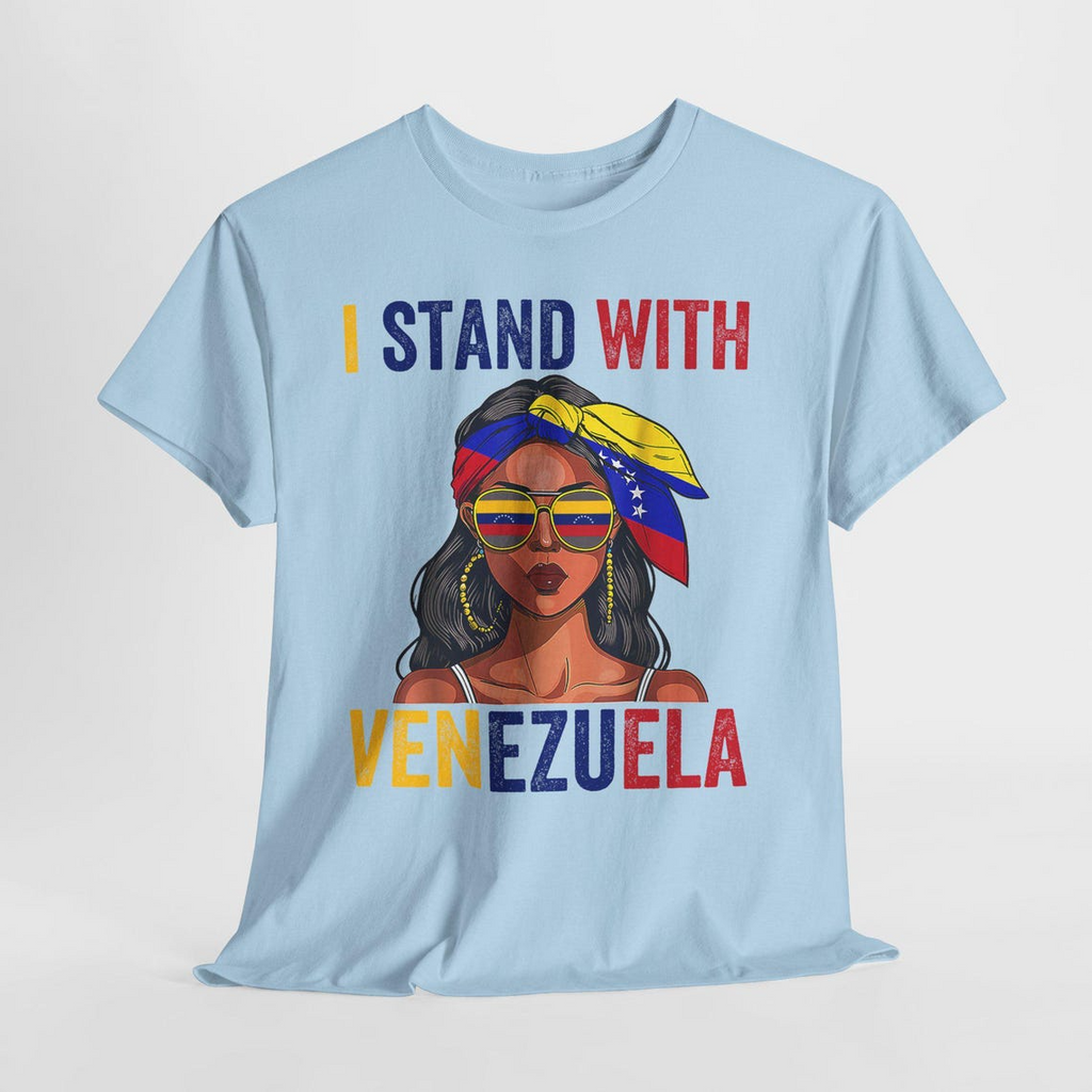 I Stand With Venezuela Shirt, Venezuela Support T-Shirt, Latina Woman Graphic Tee, Venezuelan Flag Shirt, Awareness Solidarity Unisex Tee