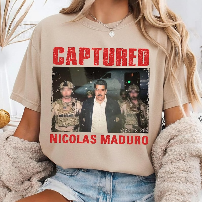 Captured Nicolas Maduro T-Shirt, Political Graphic Shirt, Viral News Meme Tee, Freedom Statement Shirt, Unisex Streetwear Top