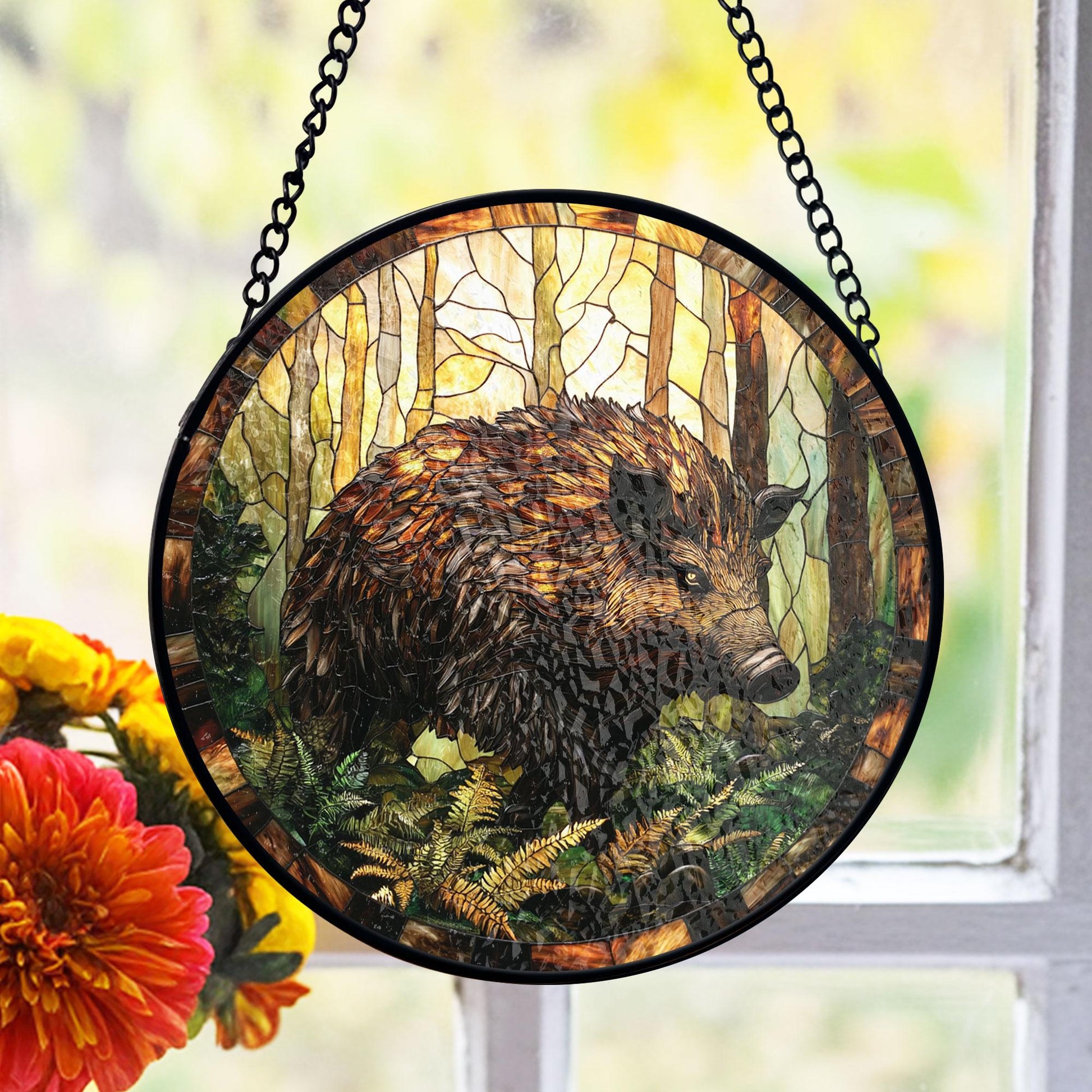 Tree Frog Stained Glass Window Hanging - Vibrant Jungle Suncatcher, Acrylic Stained Glass Style Sun Catcher, Handmade Decorative Window Hanging, Vibrant Home Ornament, Stained Glass Window Art, Sunlit Home Accent Gift