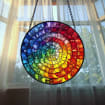 Rainbow Spiral Stained Glass Suncatcher_ Handmade Window Art, Artistic Stained Glass Acrylic Panel, Window Light Catcher Hanging, Colorful Home Decor Accent, Handmade Gift for Any Occasion