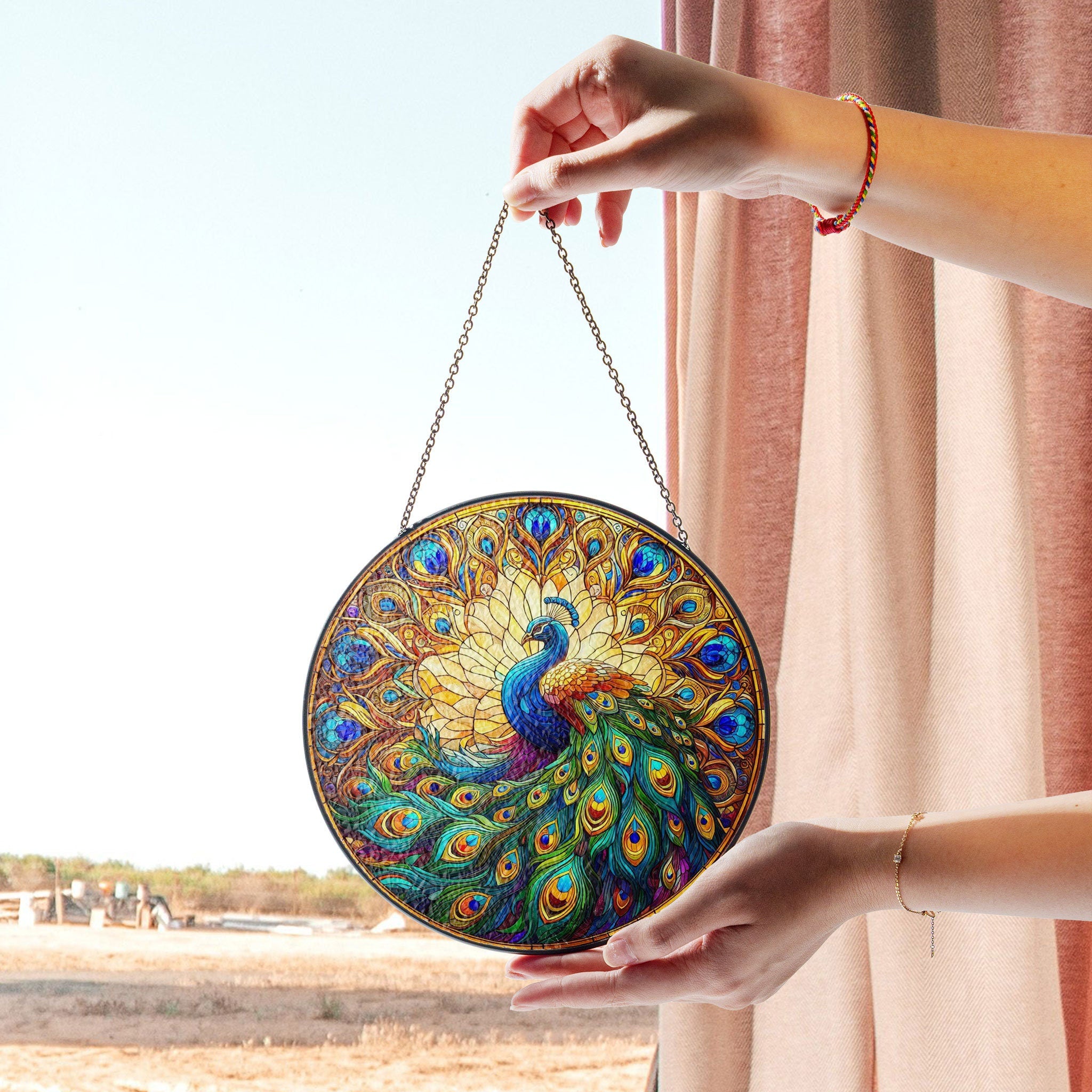 Tabby Cat Stained Glass Suncatcher_ Handmade Feline Window Decor, Decorative Stained Glass Style Suncatcher, Acrylic Window Art Panel, Sun Catcher Hanging Ornament, Unique Home Accent, andmade Home Decoration (Copy)