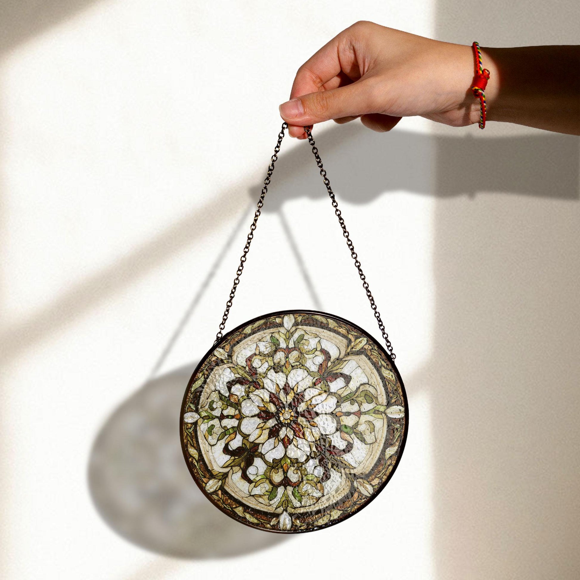 Stained Glass Dolphins Panel - Vibrant Ocean Scene With Fish and Seaweed, Acrylic Stained Glass Inspired Suncatcher, Decorative Window Hanging, Artistic Home Decoration, Stained Glass Look, Colorful Light Catcher Decor Gift