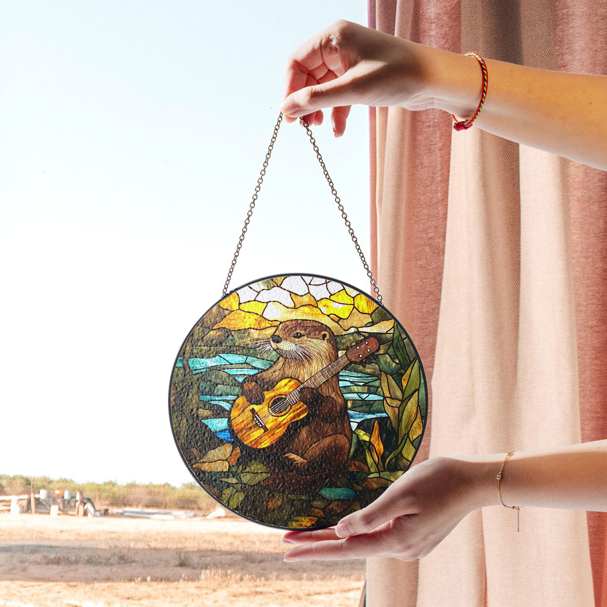 Tree Frog Stained Glass Window Hanging - Vibrant Jungle Suncatcher, Acrylic Stained Glass Style Sun Catcher, Handmade Decorative Window Hanging, Vibrant Home Ornament, Stained Glass Window Art, Sunlit Home Accent Gift