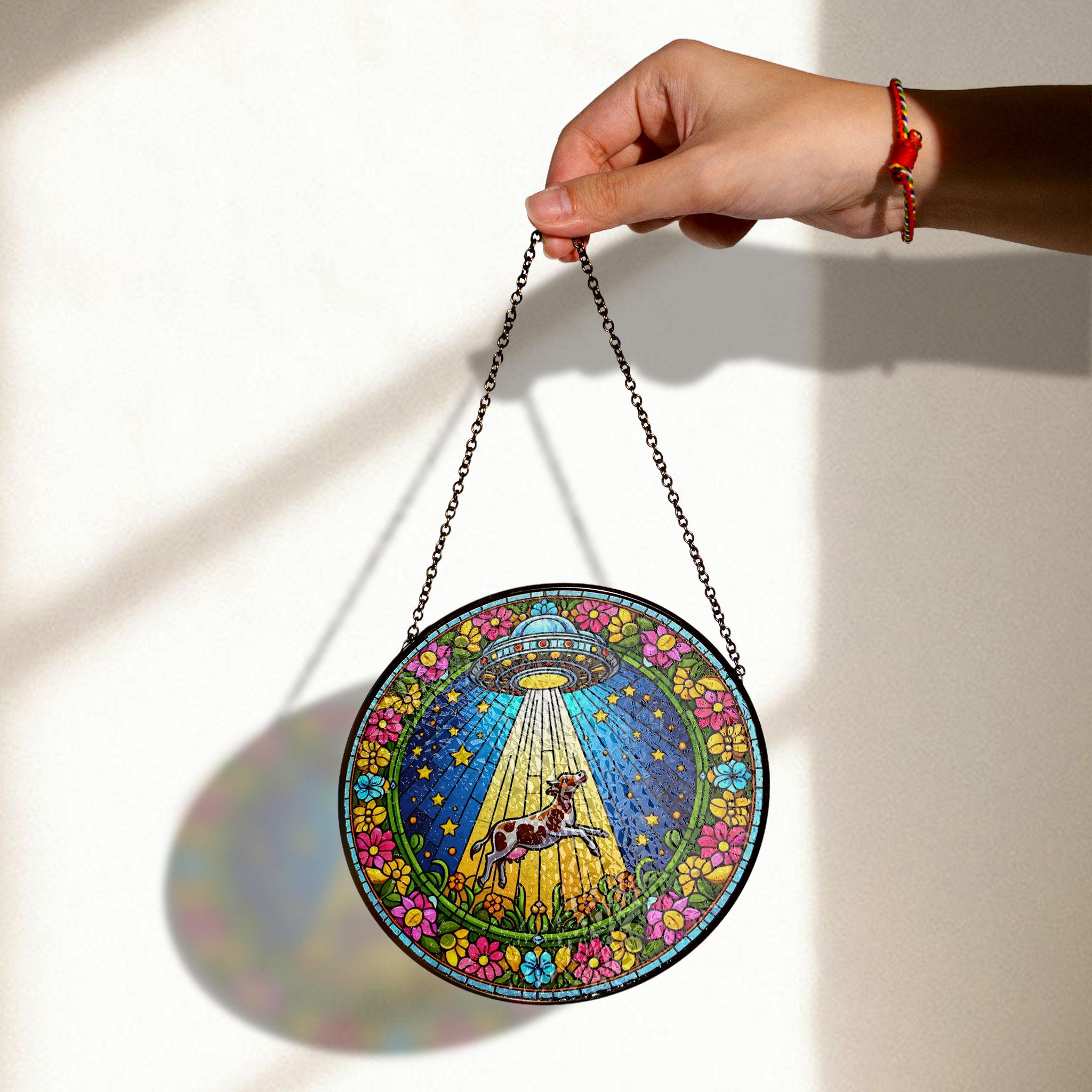 Tree Frog Stained Glass Window Hanging - Vibrant Jungle Suncatcher, Acrylic Stained Glass Style Sun Catcher, Handmade Decorative Window Hanging, Vibrant Home Ornament, Stained Glass Window Art, Sunlit Home Accent Gift