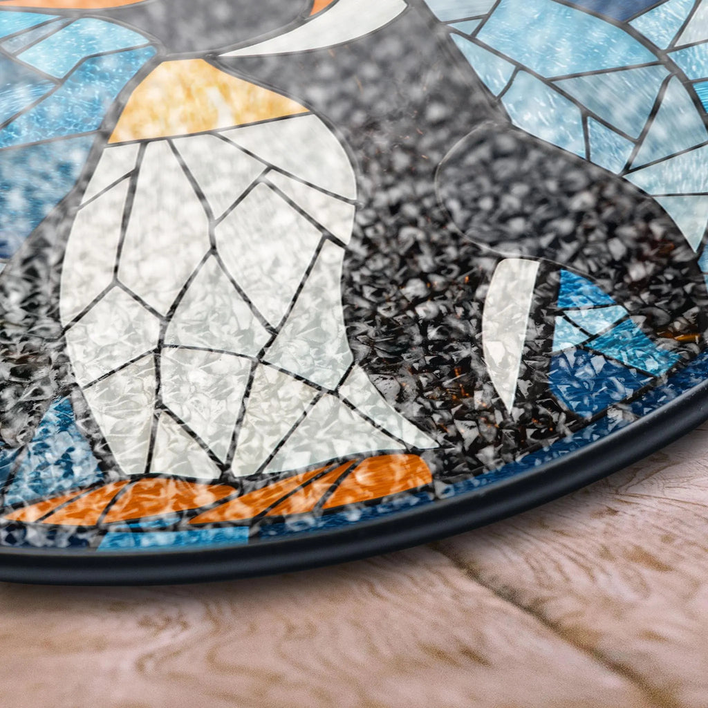 Penguin Stained Glass Window Hanging - Vibrant Antarctic Art Decor, Acrylic Stained Glass Decoration, Handmade Window Suncatcher Ornament, Boho Light Catcher Gift